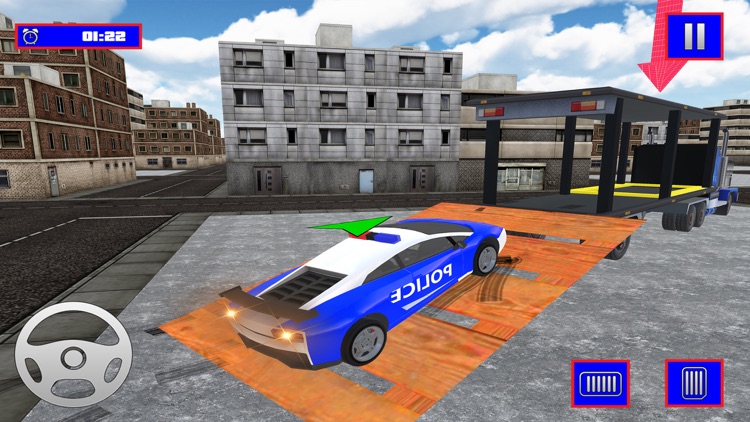 Police Car Transporter Parking screenshot-3