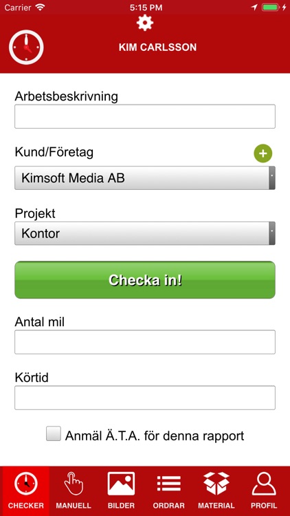 Kimsoft Tidrapport