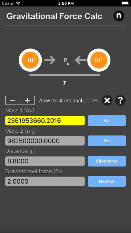 Gravitational Force Calculator