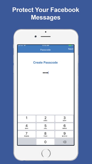 Passcode for Facebook... screenshot1