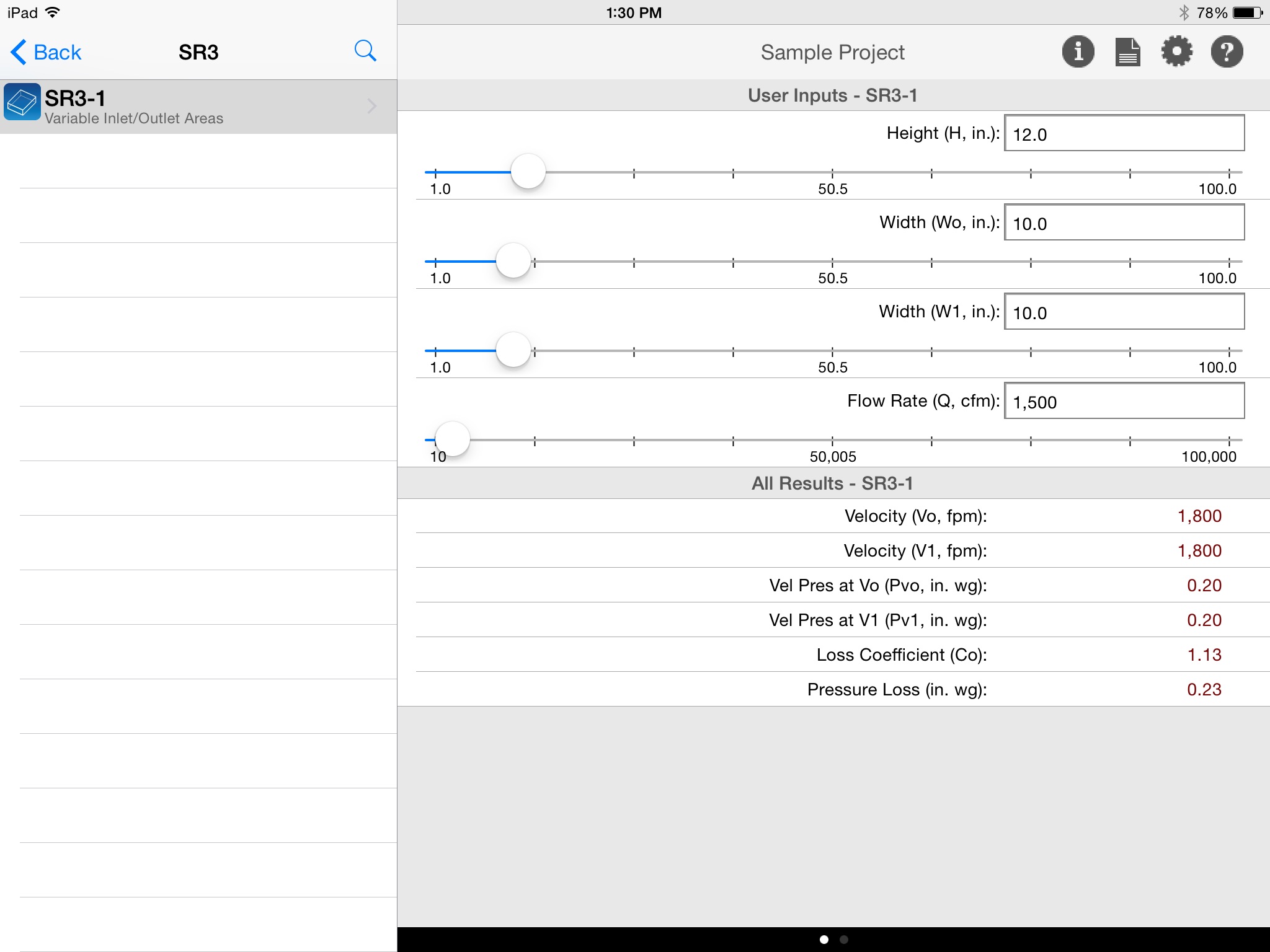 ASHRAE Duct Fitting Database screenshot 2