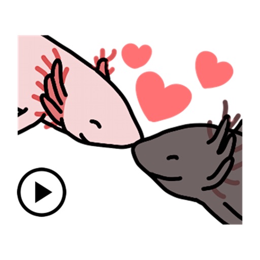 Animated Cute Axolotl Sticker icon