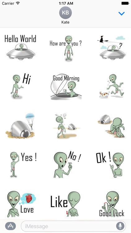 Green Alien Alienmoji Sticker