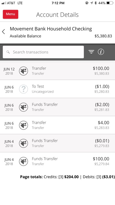 Image of Movement Bank Mobile App