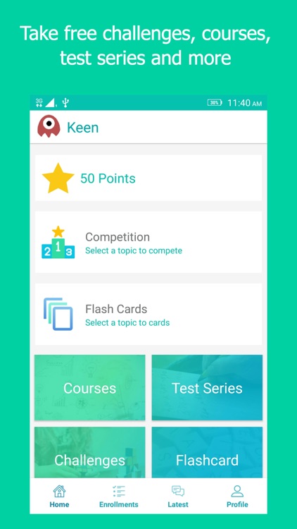 KEEN: Online test series, Quiz