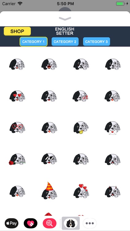 English Setter Emoji Stickers