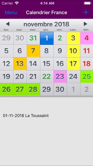 Calendrier 2019 France NoAds(圖1)-速報App