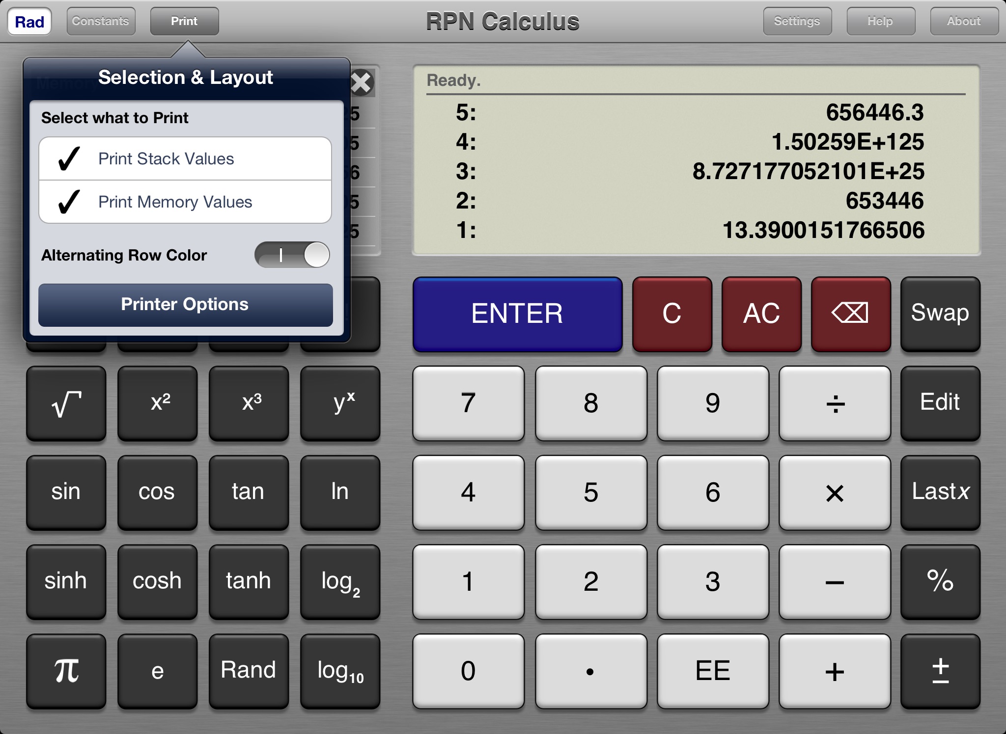 RPN Calculus screenshot 3