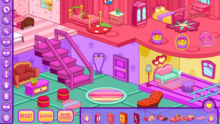 Polly pocket store house decorating games