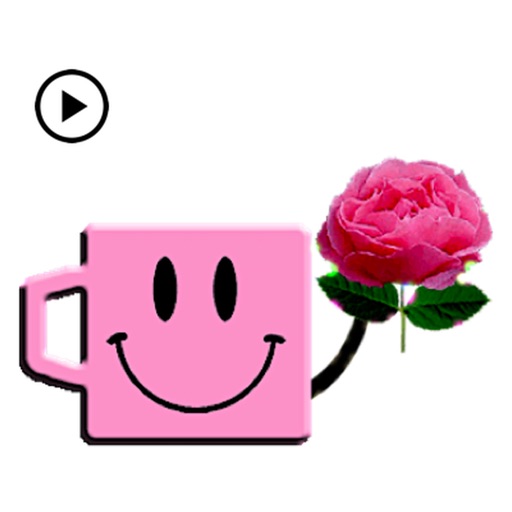 Animated Flower In Cup Sticker icon