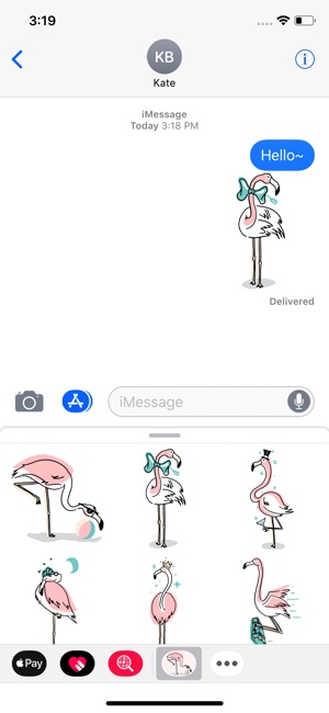 Pink Gentle Flamingo Stickers(圖1)-速報App