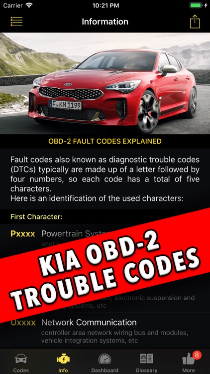 Diagnostic for KIA