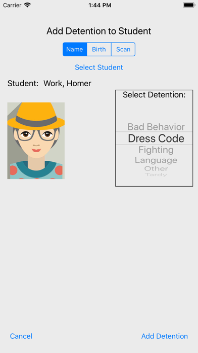 Assign Student Detention screenshot 3