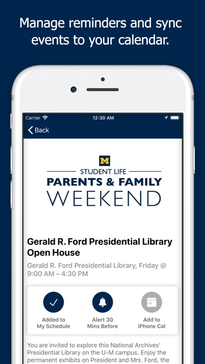 U-M Parents & Family Weekend