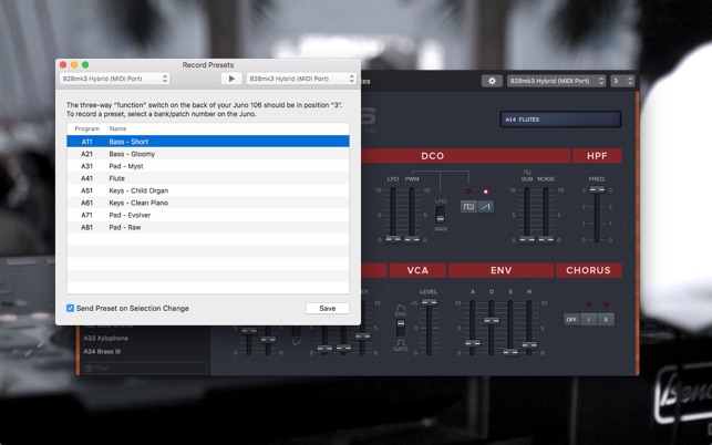 Juno 106 editor