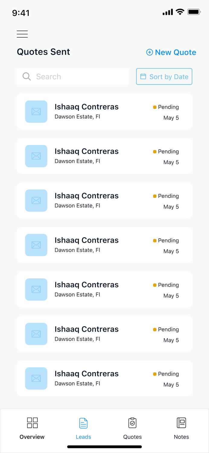 Booking Ninjas Leads Register