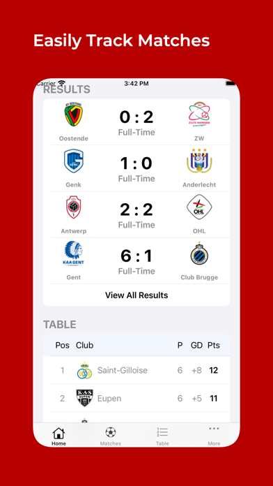 Screenshot #1 pour Livescore Belgian Football
