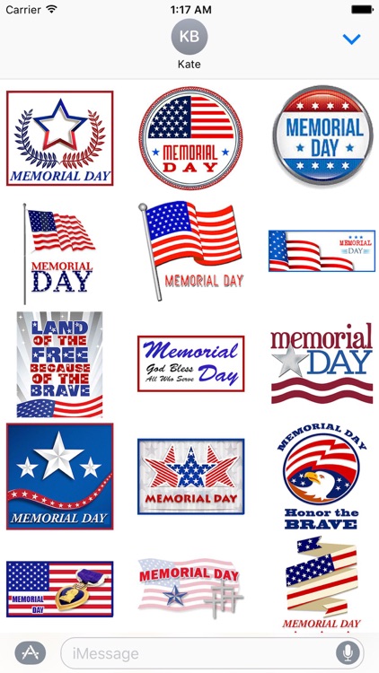 Happy Memorial Day Sticker Set