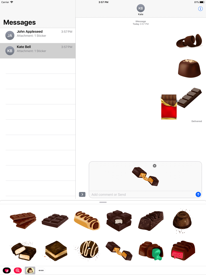 Milk Chocolate Bar Stickers