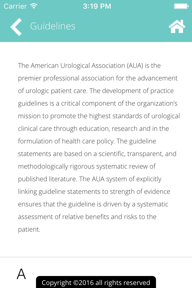 AUA Guidelines at a Glance screenshot 2
