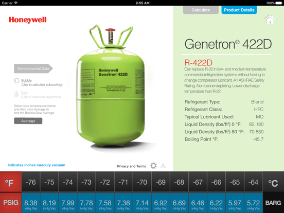 Honeywell 422d Pt Chart