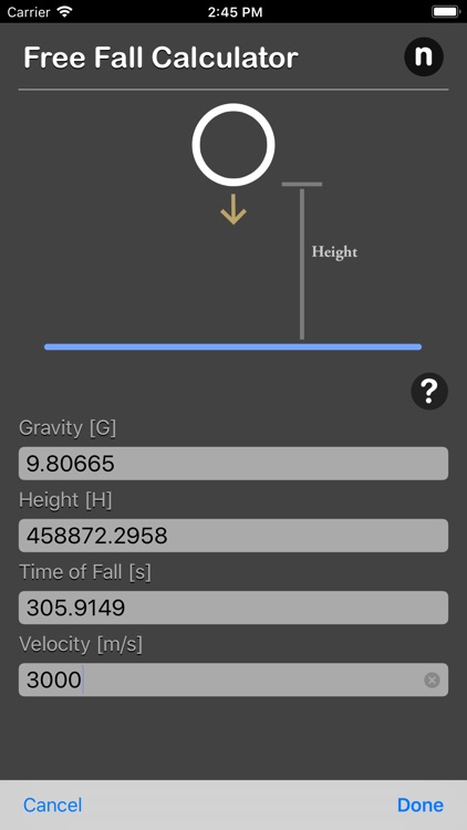 Free Fall Calculator
