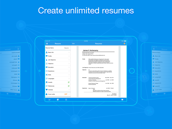 Quick Resume - Resumes Builder and Designer screenshot