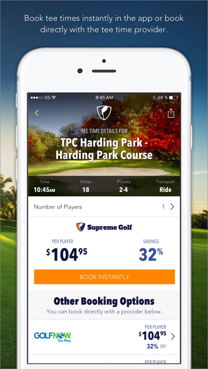 Supreme Golf: Search Tee Times