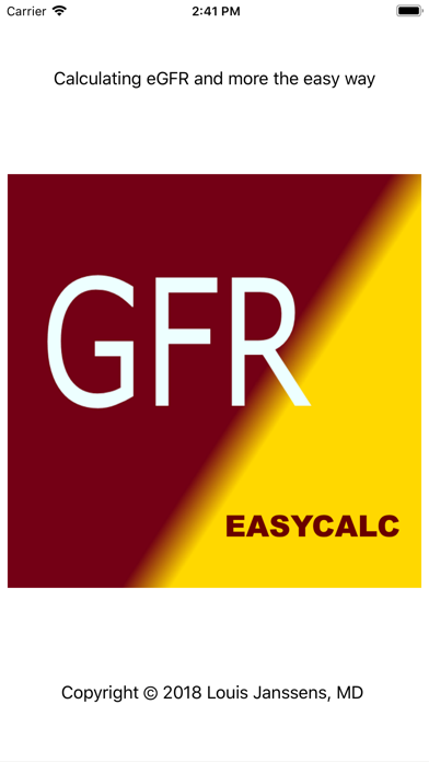 GFR EasyCalc screenshot 2