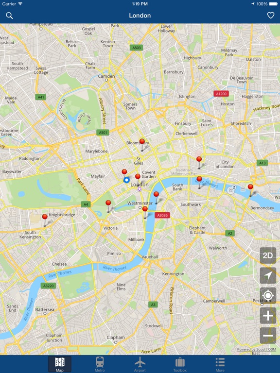 ロンドンオフライン地図 - シティメトロエアポートのおすすめ画像1