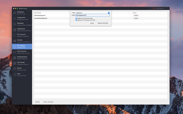 ‎goPanel 2 - Web Server Manager Screenshot