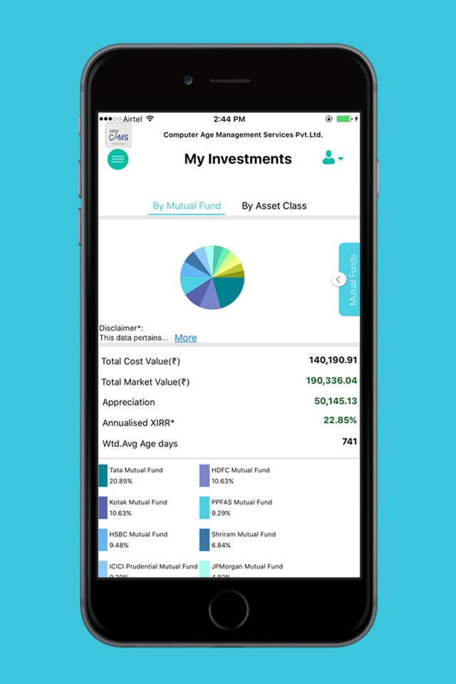 myCAMS Mutual Fund App screenshot 2