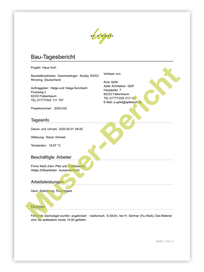 Baugorilla – Bautagebuch App