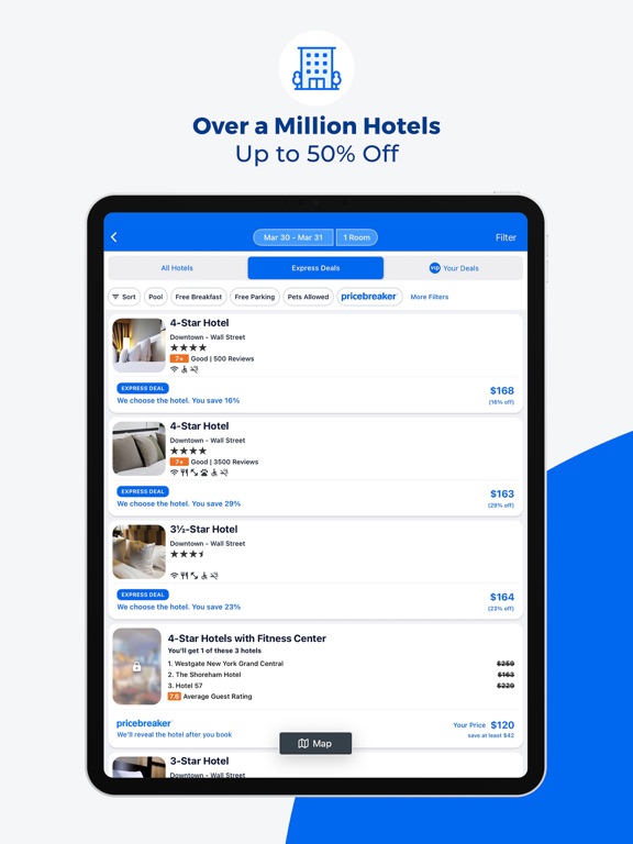 Priceline Hotel, Car, Flight App voor iPhone, iPad en iPod touch