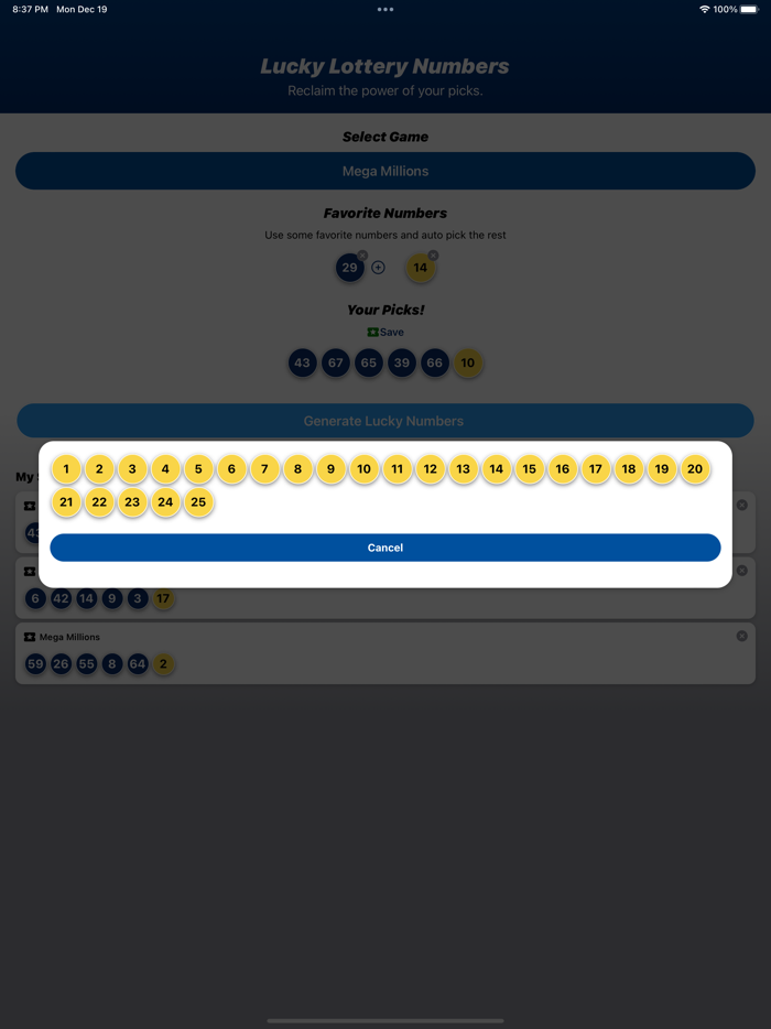 Lucky Lottery Generator