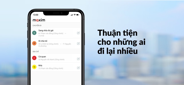 Maxim: Đặt xe và giao hàng