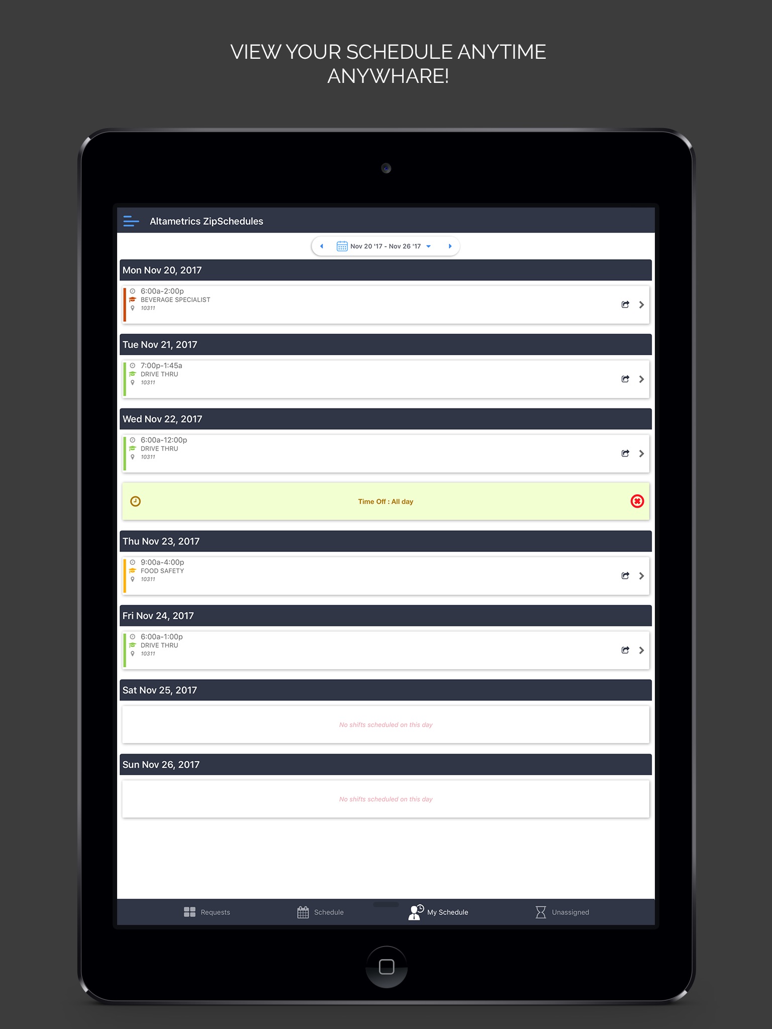 Altametrics Schedules screenshot 3