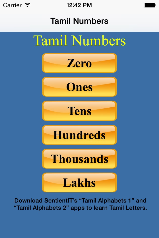 Tamil Numbers Learning screenshot 2