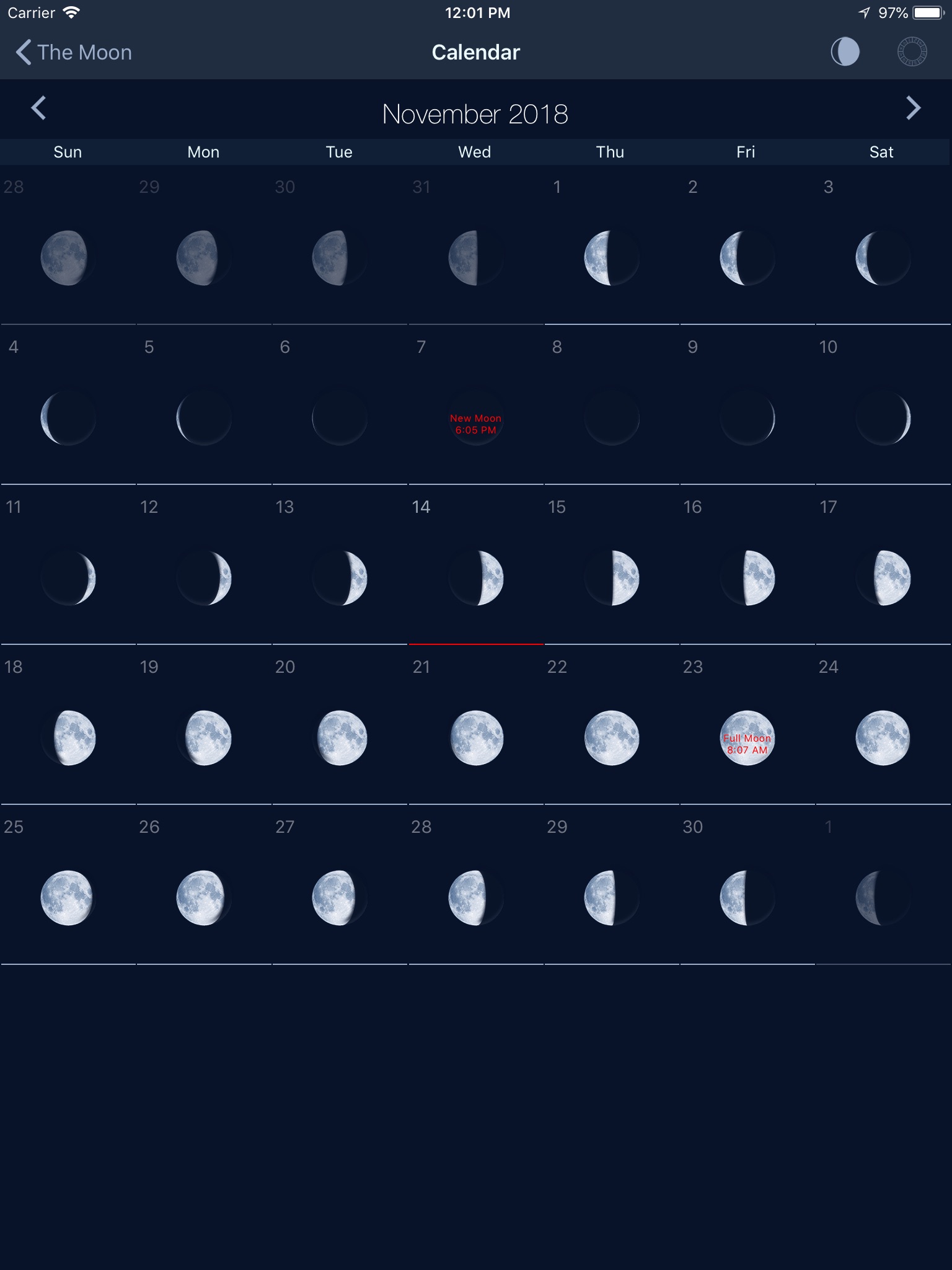 The Moon: Calendar Moon Phases screenshot 2