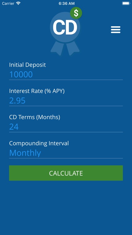 Certificate of Deposit Calc