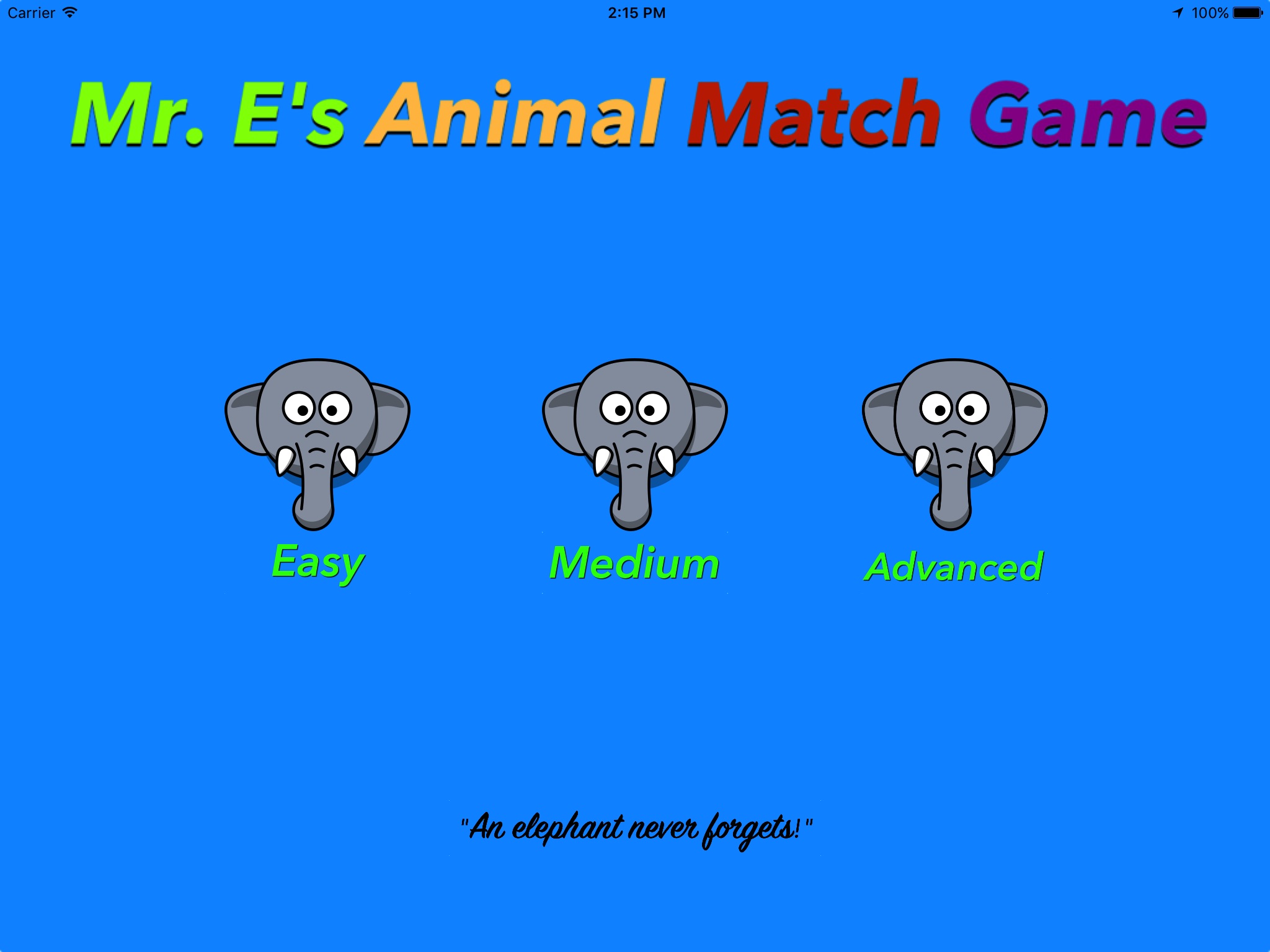 Mr. E's Animal Match Game screenshot 2