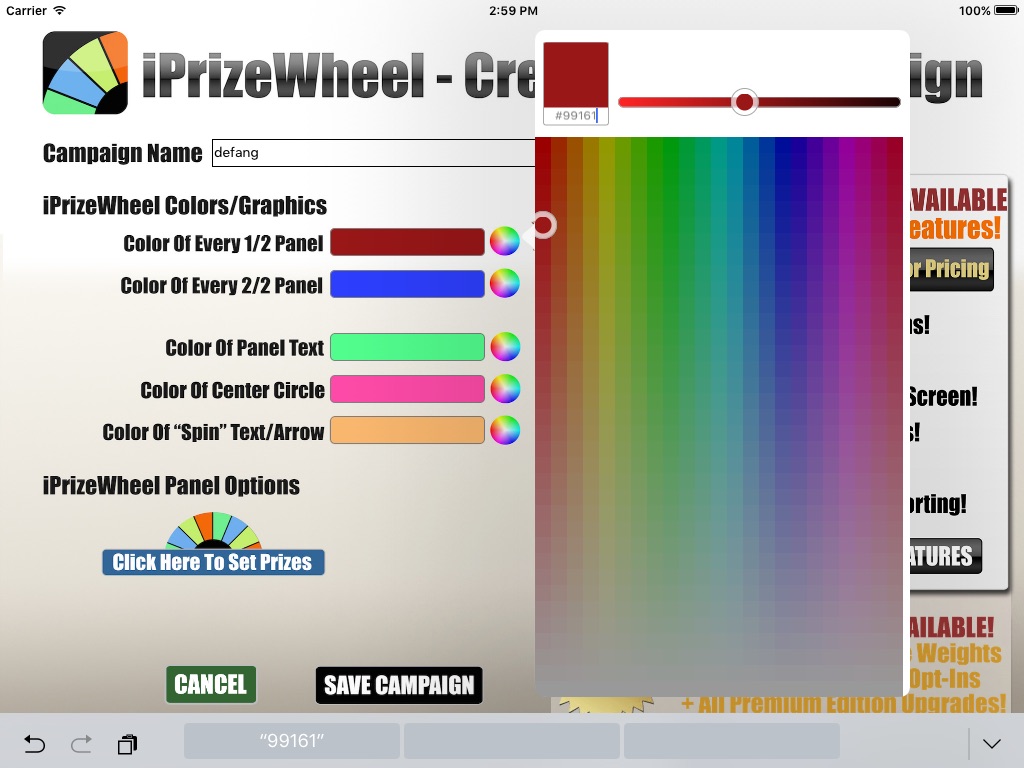 iPrizeWheel HD screenshot 2