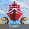 GPS Marine Charts App offers access to charts covering Spain waters (derived from IHM ( Instituto Hidrográfico de la Marina)data)