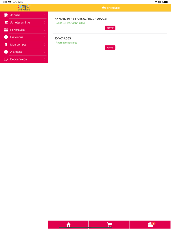 Taneo e-ticket screenshot 3