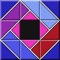 Puzzlation creates puzzles using blocks of colors that overlap multiple puzzle pieces