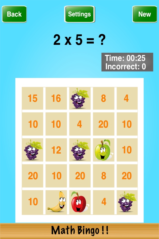 Math Bingo ! ! screenshot 2
