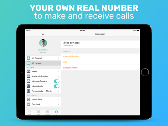 Free Tone - Calling & Texting iPad Capturas de pantalla