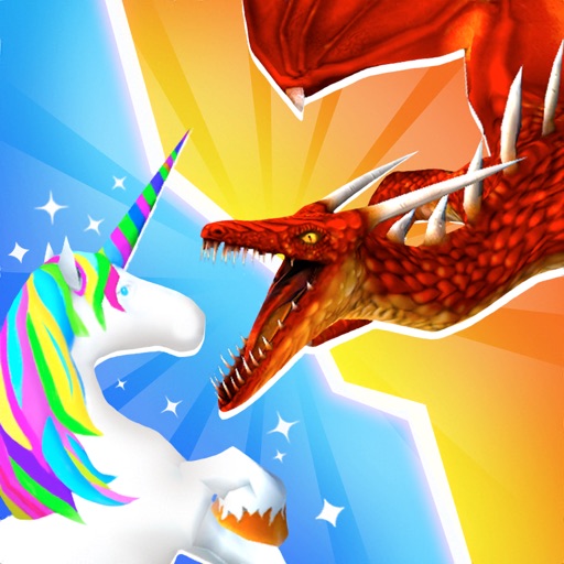 unicorns and dragons fighting