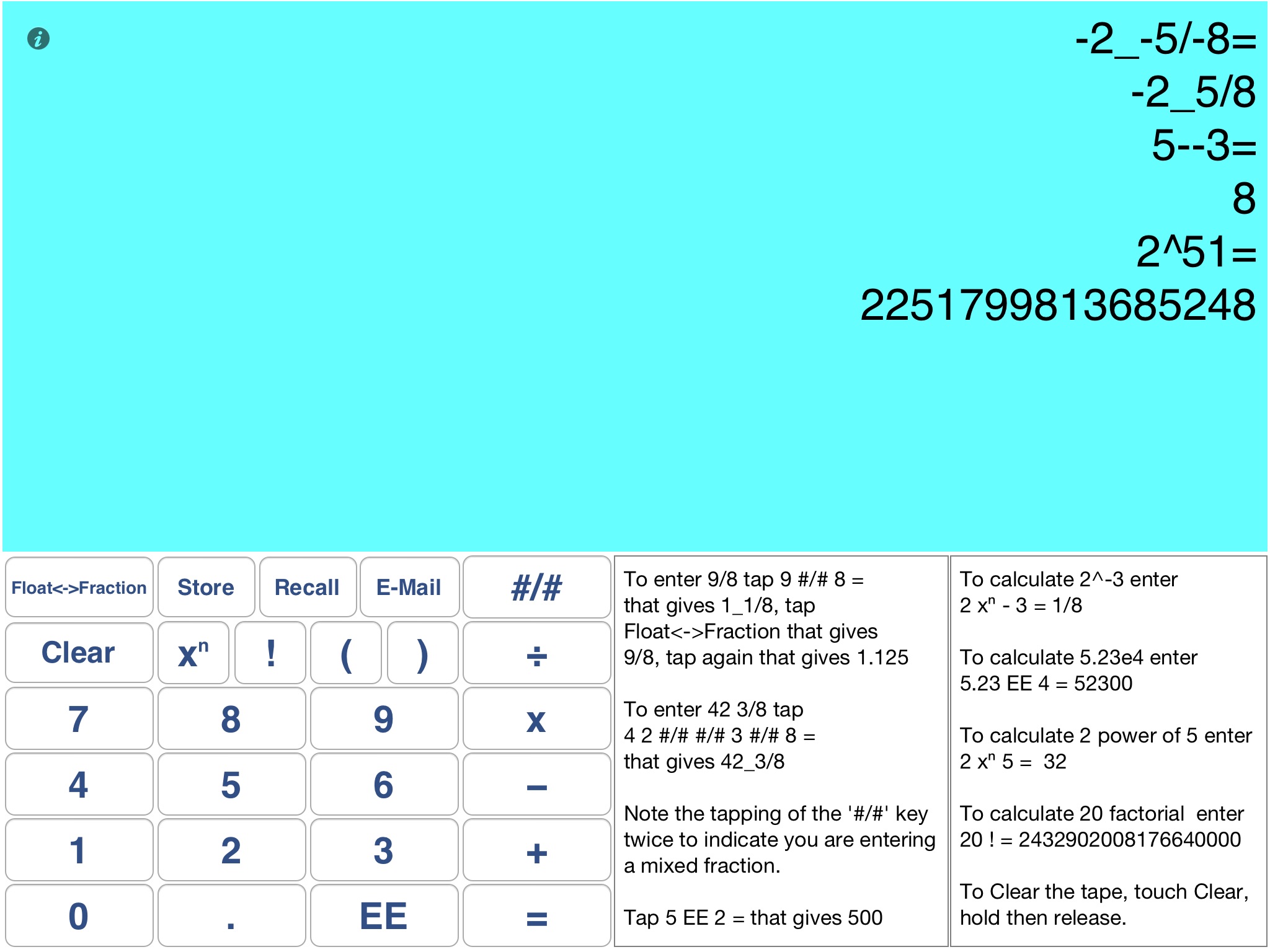 Fractions Calculator Large screenshot 2