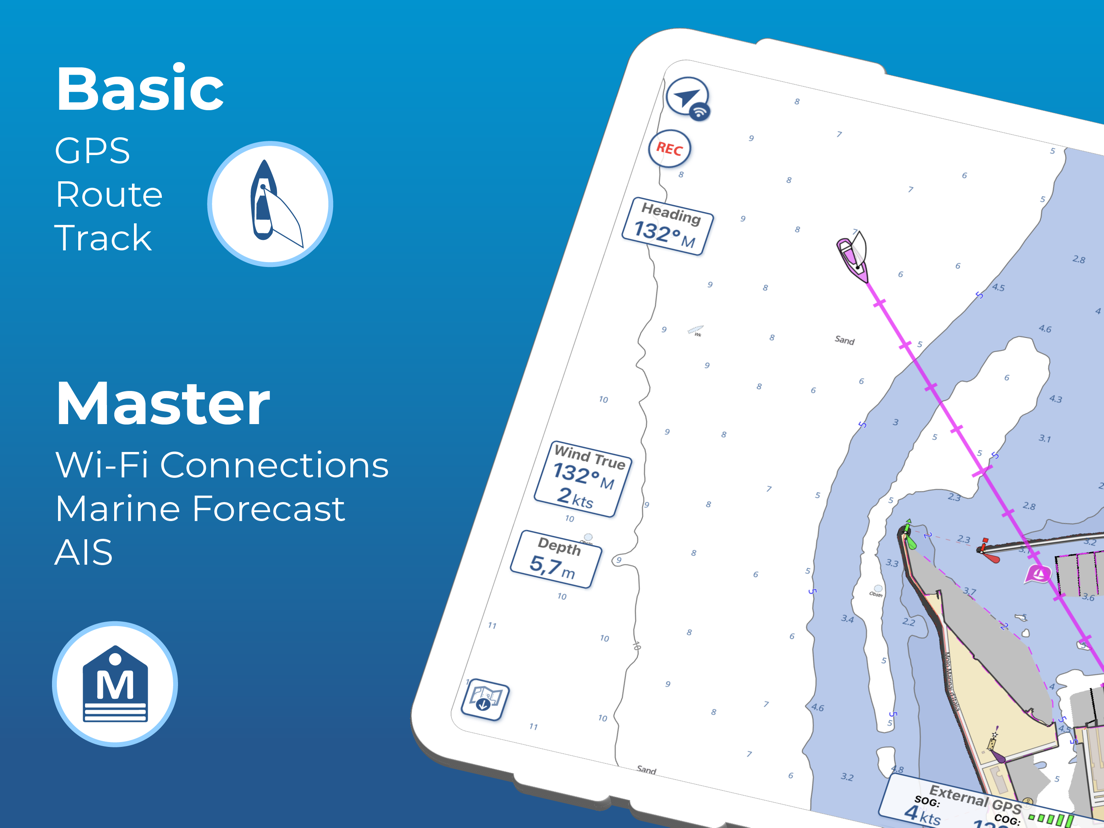 Aqua Map Mobile Chartplotter App voor iPhone, iPad en iPod touch